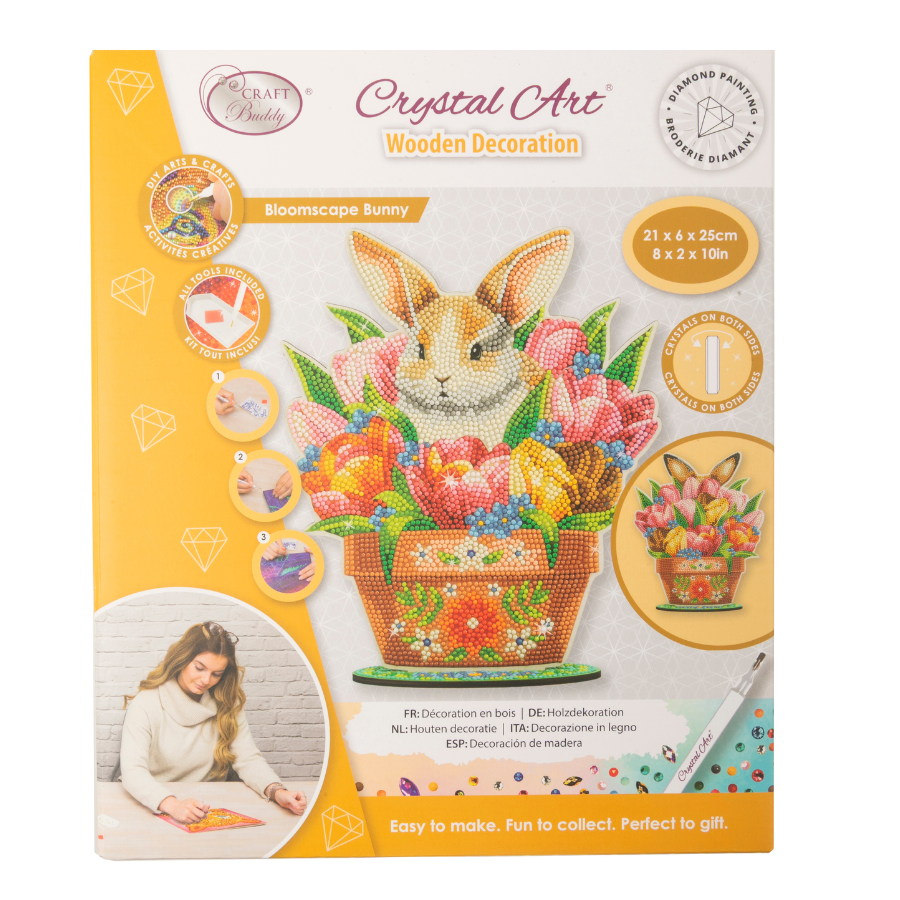 Bloomscape Bunny Crystal Art Wooden Decoration Kit