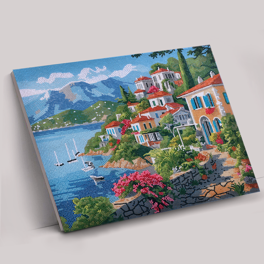 Blossoms & Blue Waters Crystal Art Canvas Kit 50x40cm