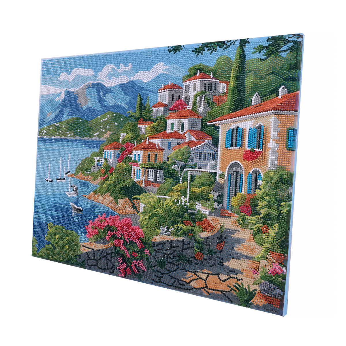Blossoms & Blue Waters Crystal Art Canvas Kit side