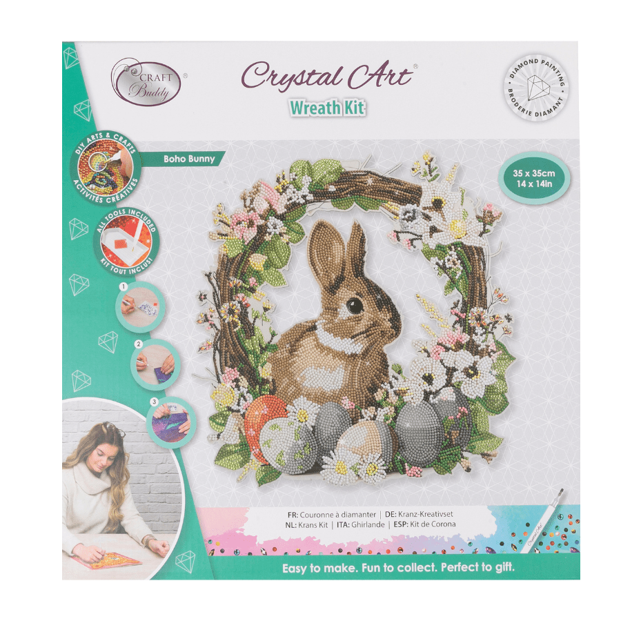 Boho Bunny Crystal Art Wreath Kit