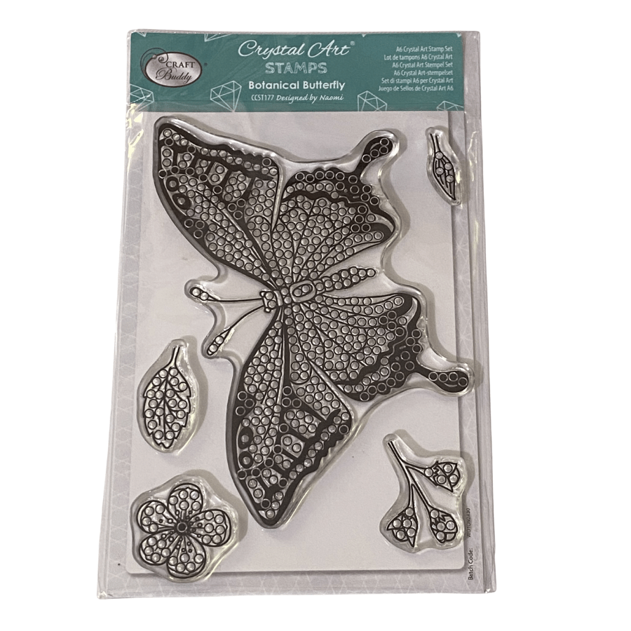 Botanical Butterfly Crystal Art A6 Stamp Set 1