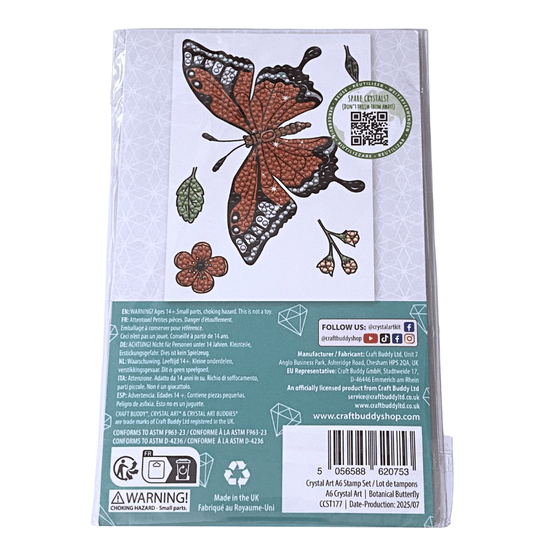 Botanical Butterfly Crystal Art A6 Stamp Set 2