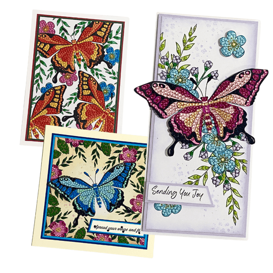 Botanical Butterfly Crystal Art A6 Stamp Set 3