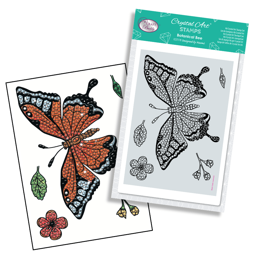 Botanical Butterfly Crystal Art A6 Stamp Set 5