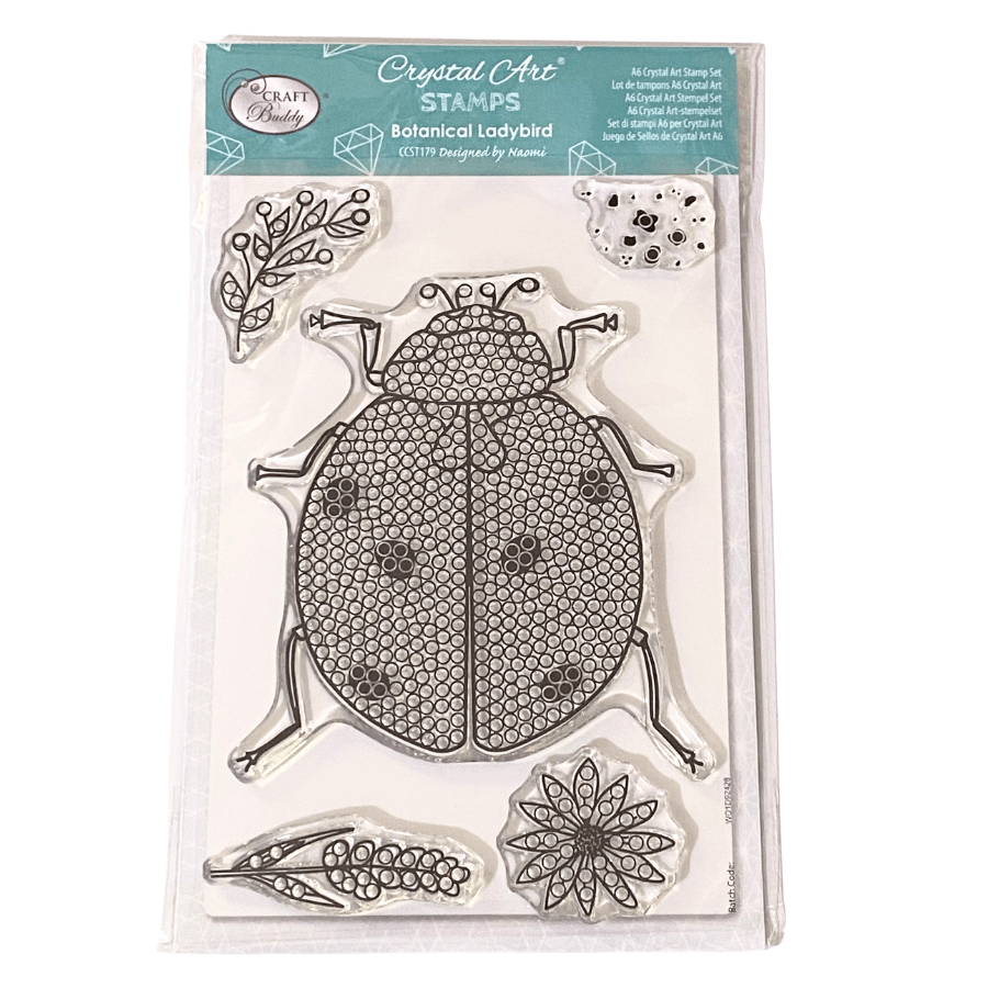 Botanical Ladybird Crystal Art A6 Stamp Set 1