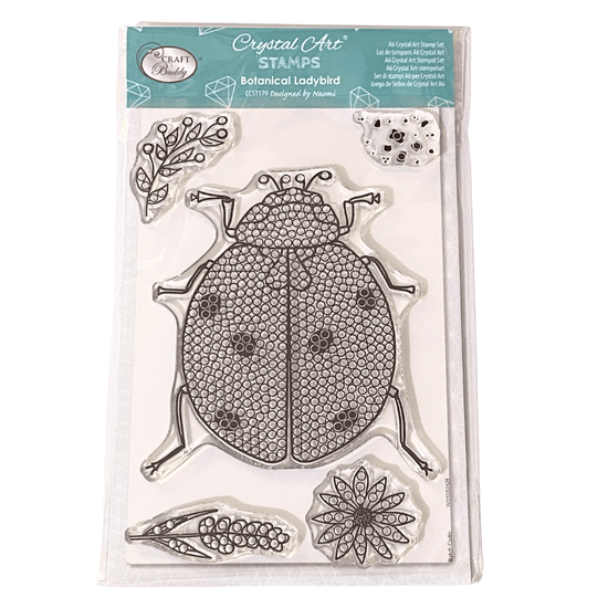 Botanical Ladybird Crystal Art A6 Stamp Set 1