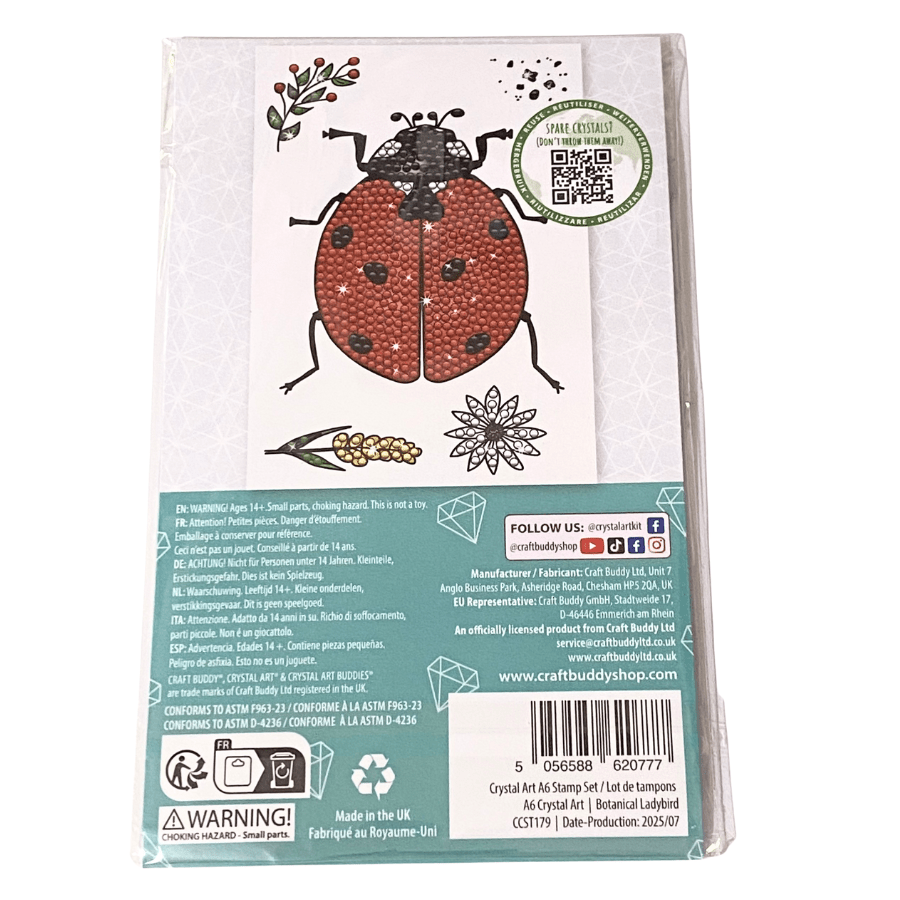 Botanical Ladybird Crystal Art A6 Stamp Set 2