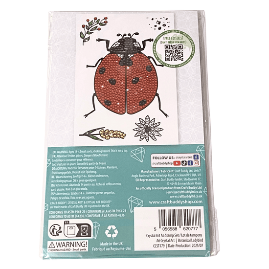 Botanical Ladybird Crystal Art A6 Stamp Set 2