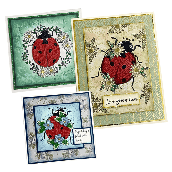 Botanical Ladybird Crystal Art A6 Stamp Set 3