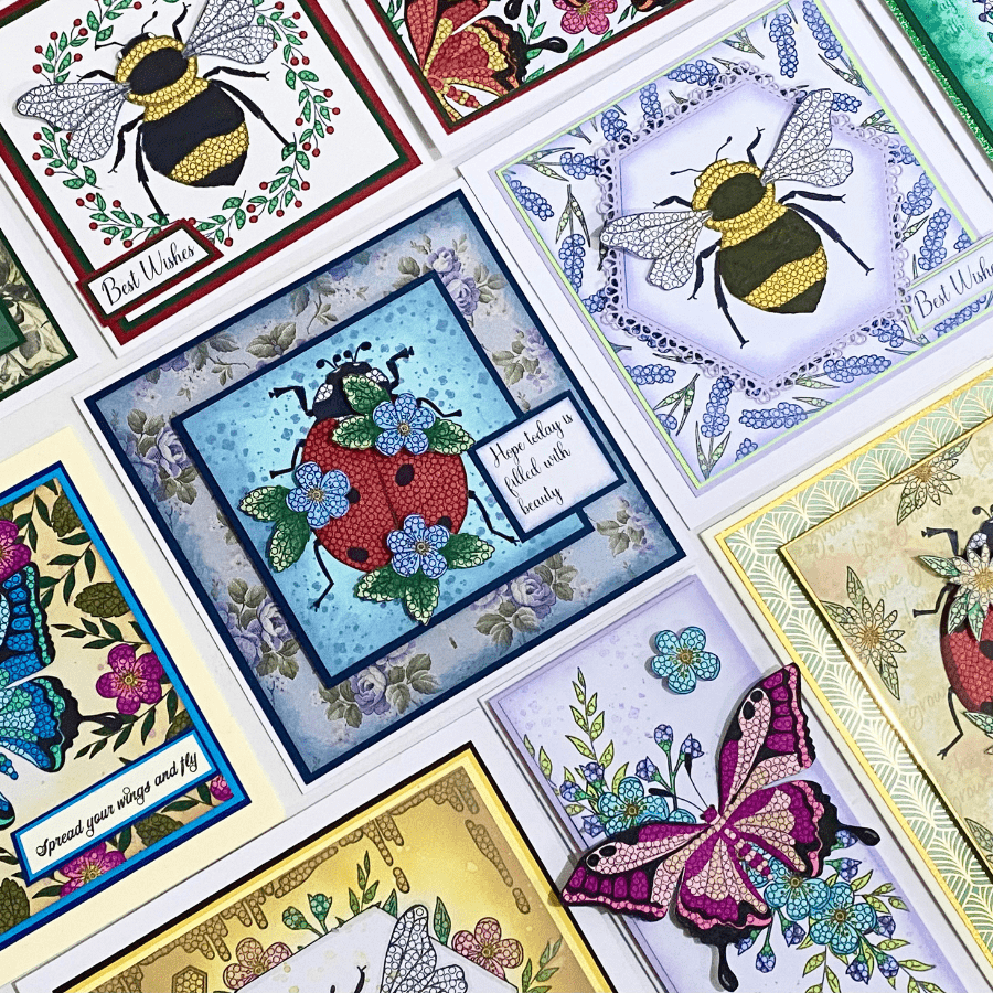 Botanical Ladybird Crystal Art A6 Stamp Set 4
