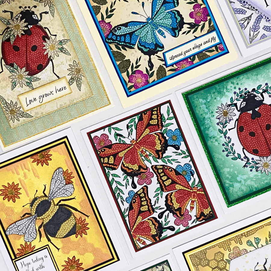 Botanical Ladybird Crystal Art A6 Stamp Set 5