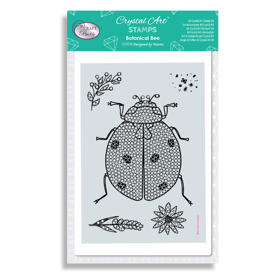 Botanical Ladybird Crystal Art A6 Stamp Set 6