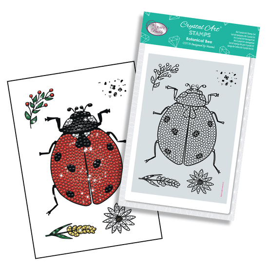 Botanical Ladybird Crystal Art A6 Stamp Set 7