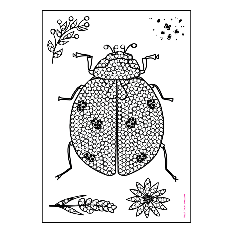Botanical Ladybird Crystal Art A6 Stamp Set 8