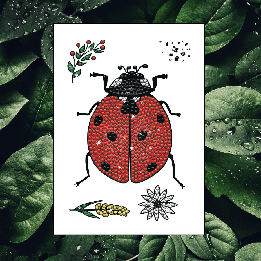 Botanical Ladybird Crystal Art A6 Stamp Set 9