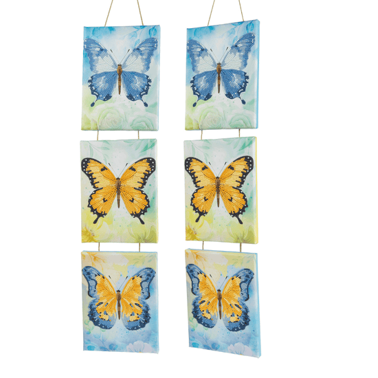 Butterflies Crystal Art Hanging Trio Canvas Kit 15x20 2