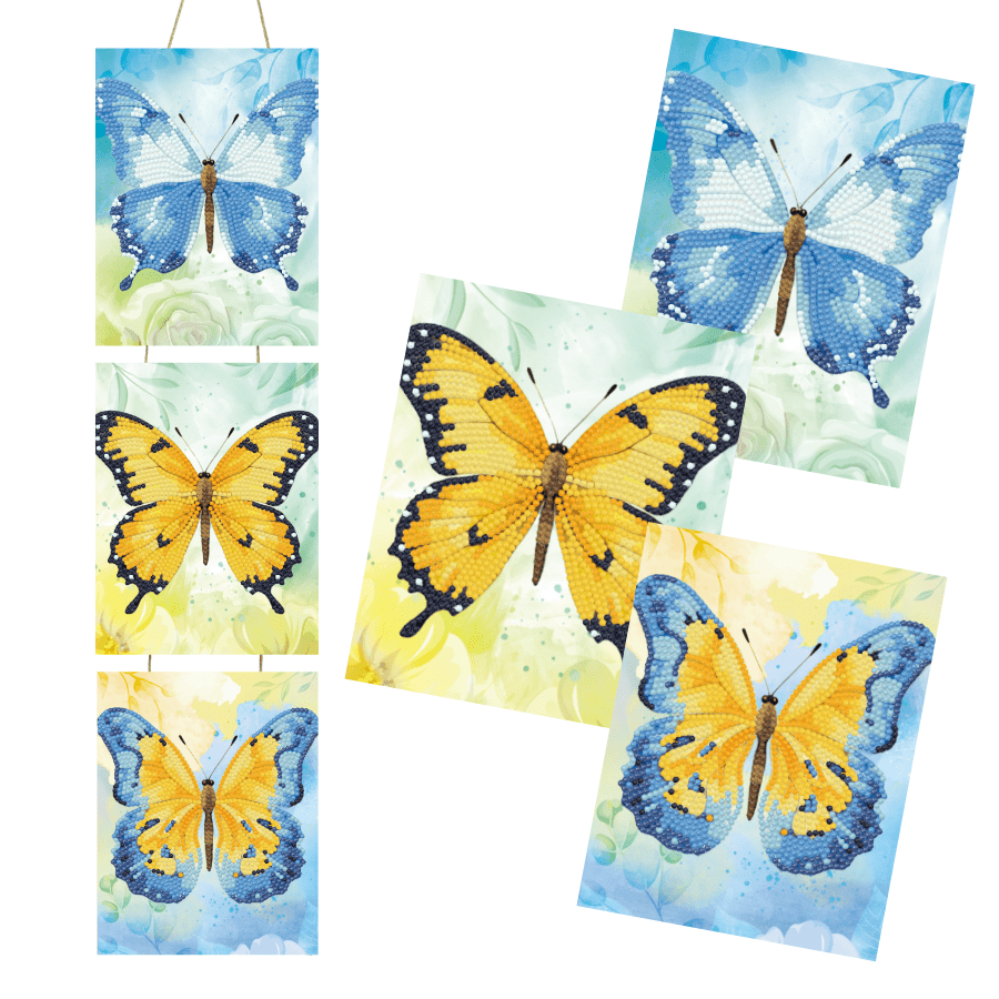 Butterflies Crystal Art Hanging Trio Canvas Kit 15x20 5