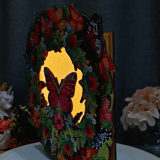 Butterflies Crystal Art LED 3D Buildable Wreath Kit 4
