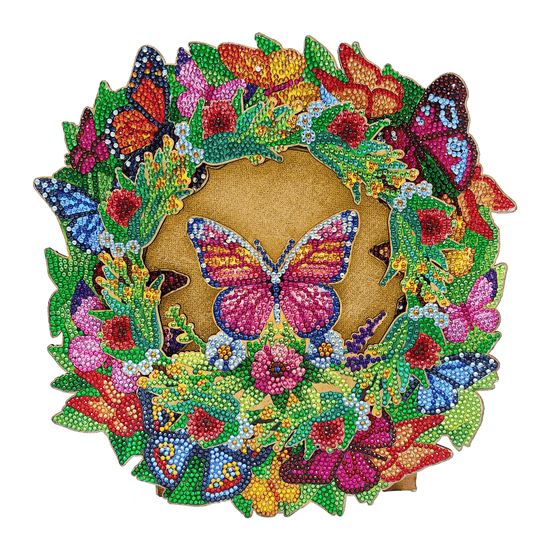 Butterflies Crystal Art LED 3D Buildable Wreath Kit 5