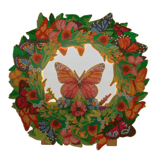 Butterflies Crystal Art LED 3D Buildable Wreath Kit led