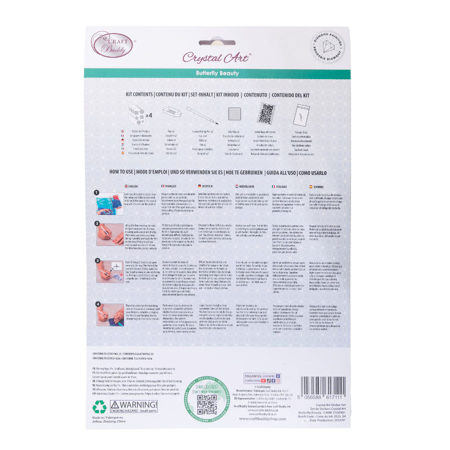 Butterfly Beauty Crystal Art Sticker Set