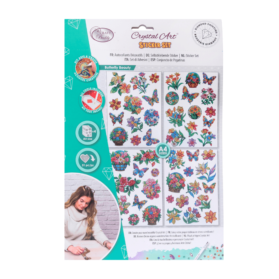 Butterfly Beauty Crystal Art Sticker Set