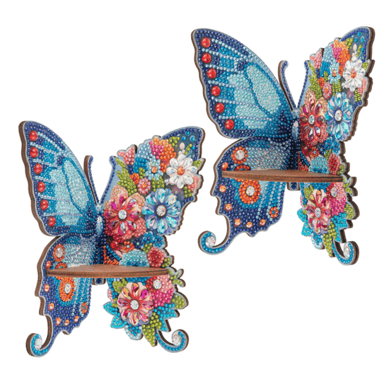 Butterfly Wall Corner Crystal Art Wooden Decoration