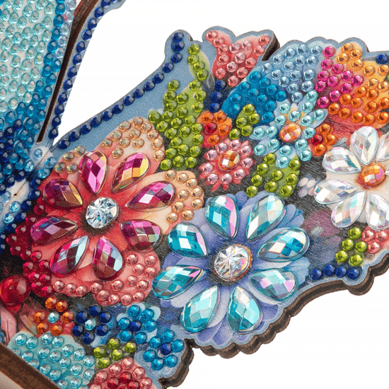 Butterfly Wall Corner Crystal Art Wooden Decoration