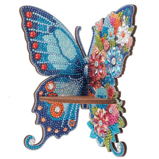 Butterfly Wall Corner Crystal Art Wooden Decoration