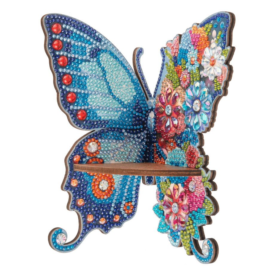 Butterfly Wall Corner Crystal Art Wooden Decoration