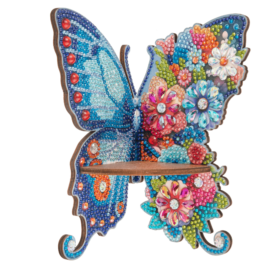 Butterfly Wall Corner Crystal Art Wooden Decoration
