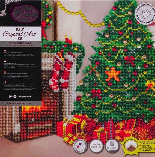 Cosy Christmas crystal art canvas kit details