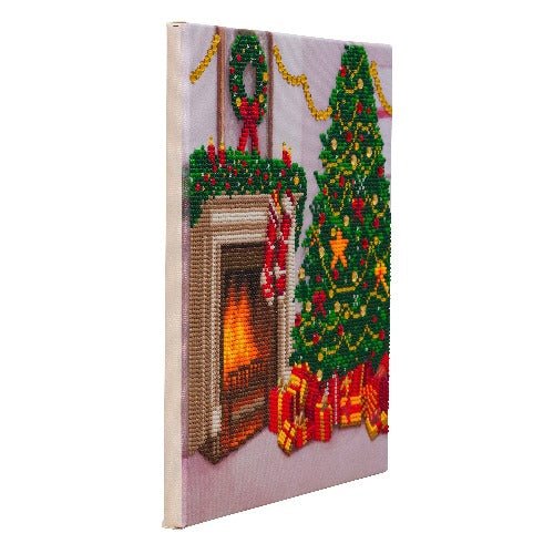 Cosy Christmas crystal art canvas kit side view