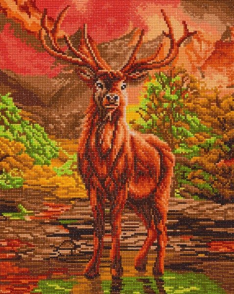 River stag crystal art canvas kit