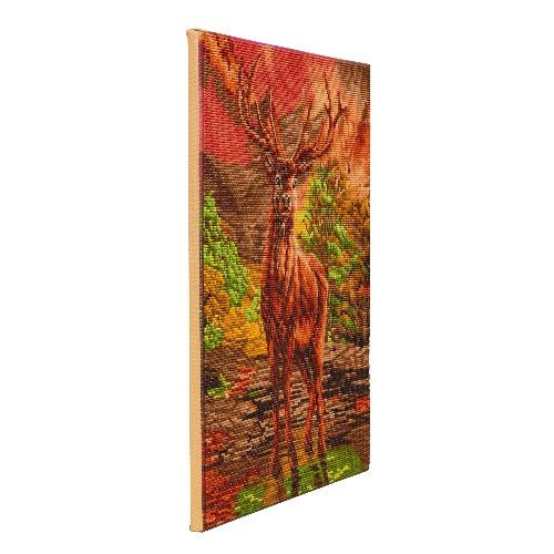 River stag crystal art canvas kit close up
