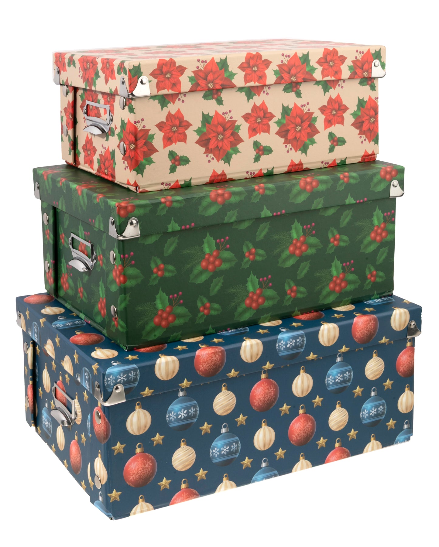 Festive Foldable Storage Boxes 3 x Pieces