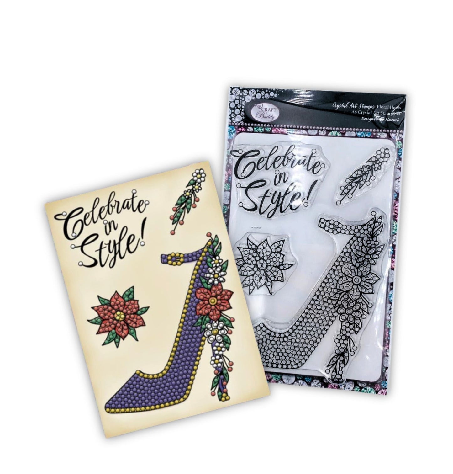 Crystal Art A6 Stamp Set - Floral Heels