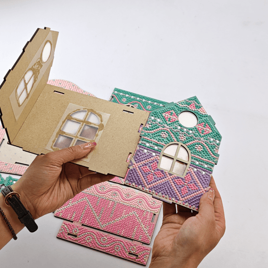 Candy Cotton Cottage 3D Crystal Art LED Buildable Scene Kit