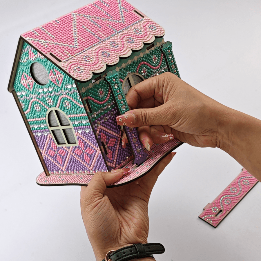 Candy Cotton Cottage 3D Crystal Art LED Buildable Scene Kit