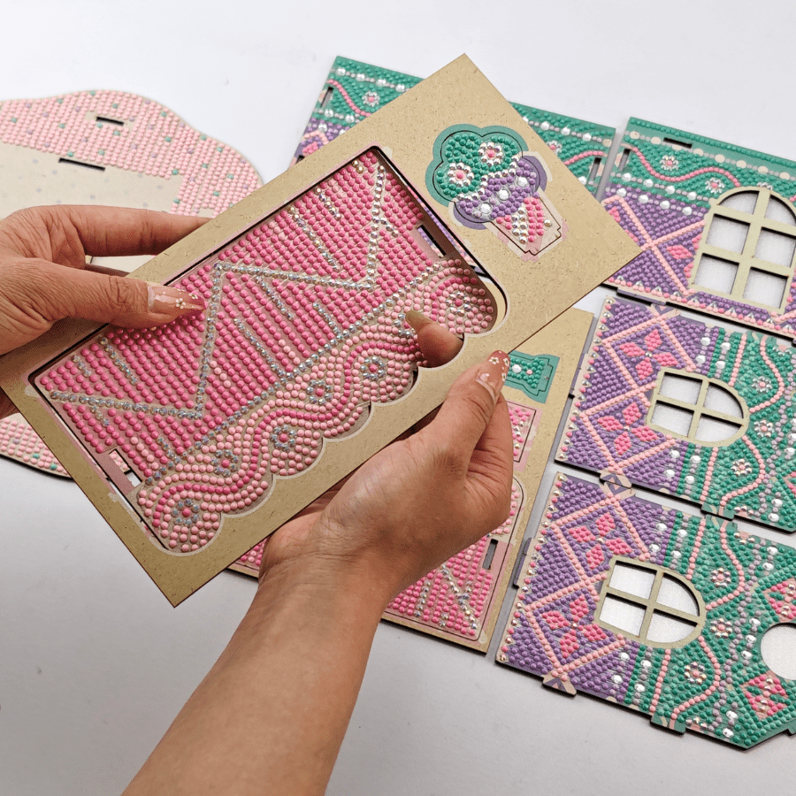 Candy Cotton Cottage 3D Crystal Art LED Buildable Scene Kit