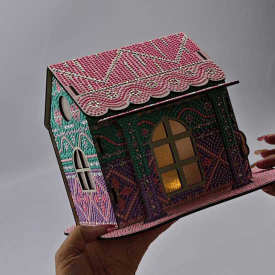 Candy Cotton Cottage 3D Crystal Art LED Buildable Scene Kit