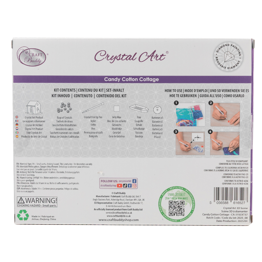 Candy Cotton Cottage 3D Crystal Art LED Buildable Scene Kit