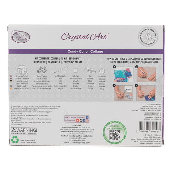 Candy Cotton Cottage 3D Crystal Art LED Buildable Scene Kit