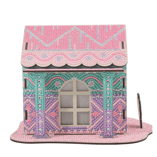 Candy Cotton Cottage 3D Crystal Art LED Buildable Scene Kit