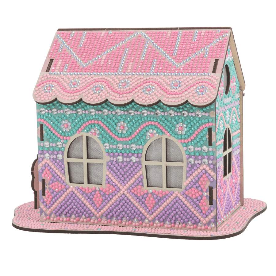 Candy Cotton Cottage 3D Crystal Art LED Buildable Scene Kit