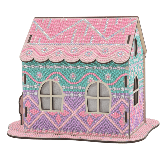 Candy Cotton Cottage 3D Crystal Art LED Buildable Scene Kit