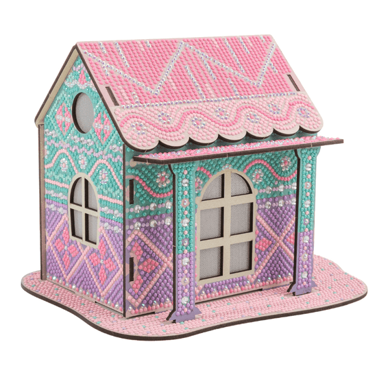 Candy Cotton Cottage 3D Crystal Art LED Buildable Scene Kit