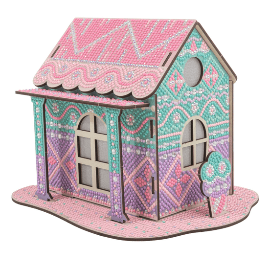 Candy Cotton Cottage 3D Crystal Art LED Buildable Scene Kit