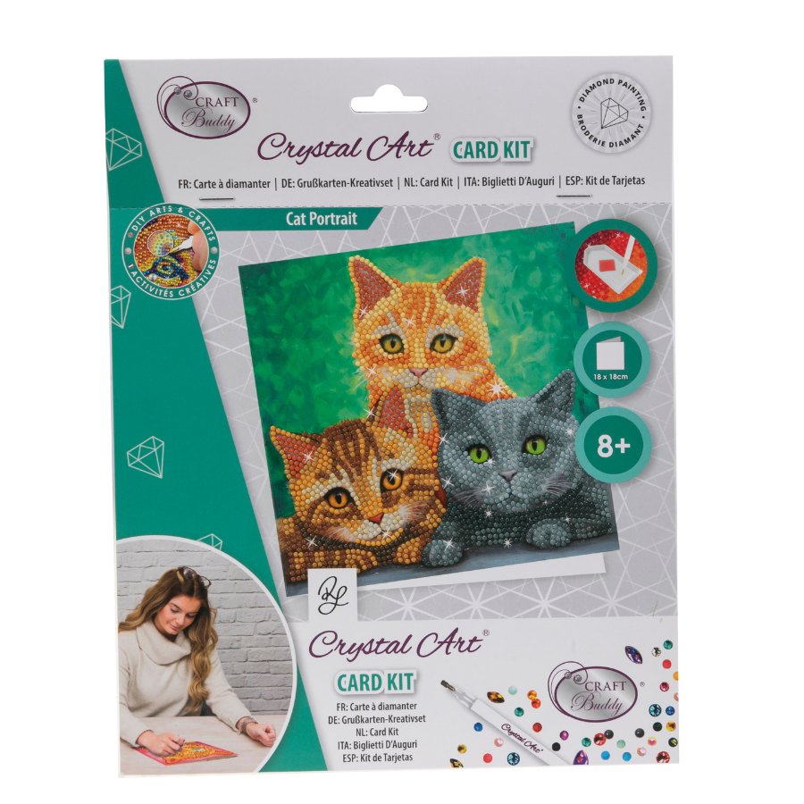 "Cat Portrait" Crystal Art Card Front Packaging