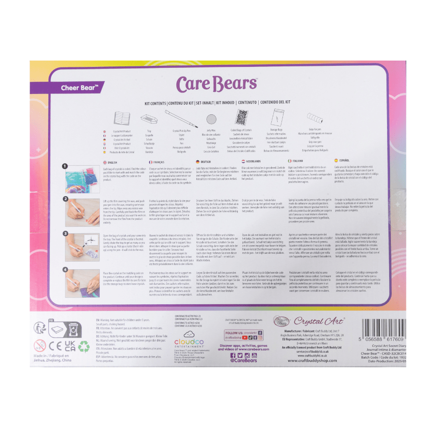 Cheer Bear Crystal Art Secret Diary Care Bears packback